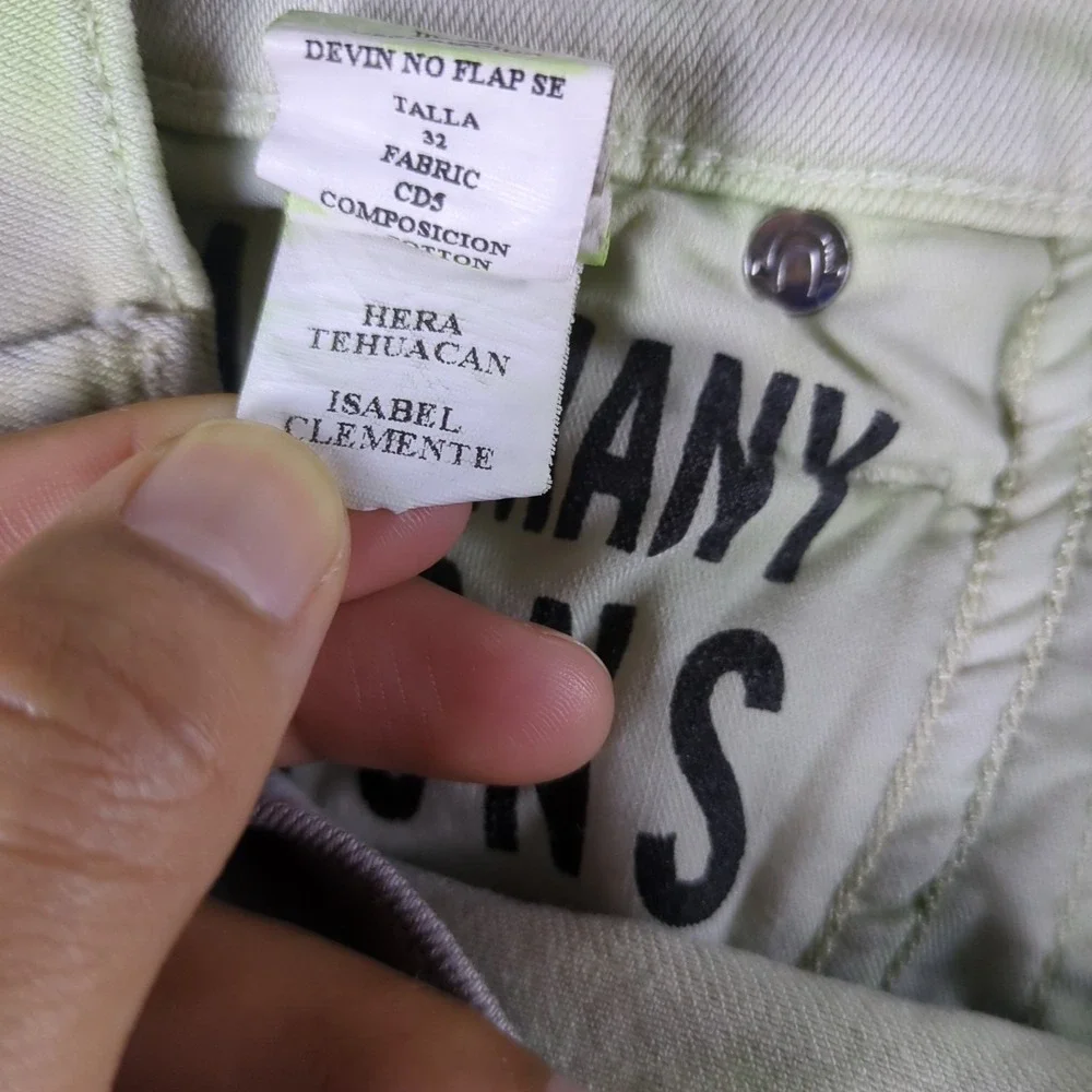True Religion Tie Dye Jeans Mens 32x29 Gray Green Yellow Straight Leg Back Label